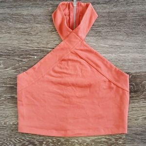 Forever 21 Crop Zip Up Back Top